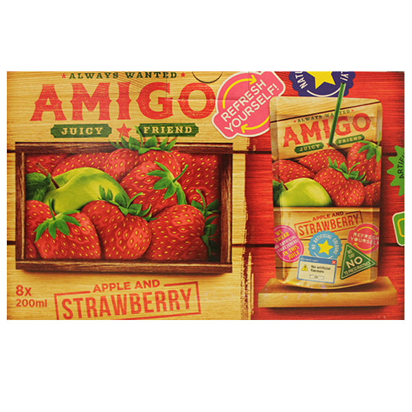 AMIGO Fruit Drink Apple & Strawberry 16x200ml